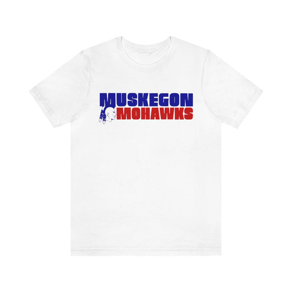 T-shirt avec texte Muskegon Mohawks (léger de qualité supérieure)