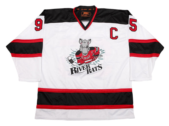 Maillot blanc Albany River Rats® des années 1990 (PERSONNALISÉ - PRÉCOMMANDE)