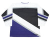 Baltimore Bandits 1995 Jersey (BLANK - PRE-ORDER) in white, black and purple with retro hockey design and long sleeves