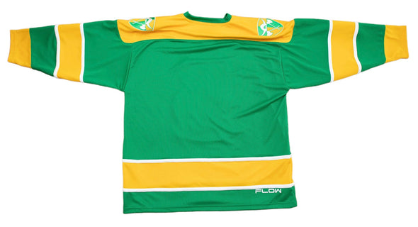 Buffalo Norsemen™ Viking Jersey (BLANK - PRE-ORDER) in green and yellow vintage hockey style blank back design