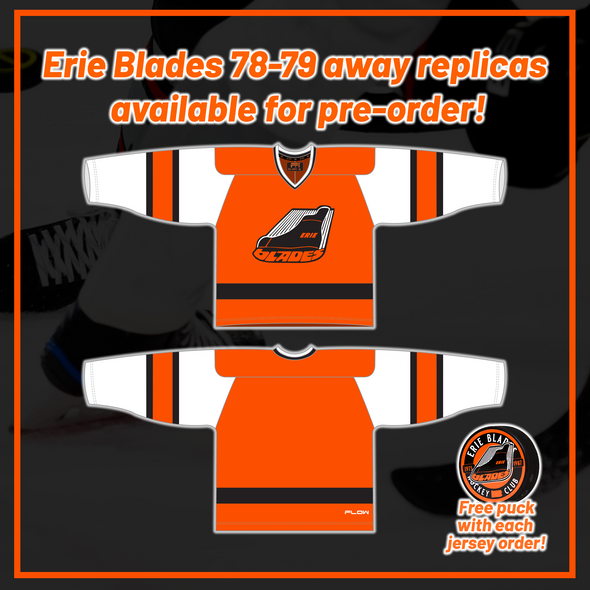 Maillot orange Erie Blades 1978-79 (VIERGE - PRÉCOMMANDE)