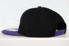San Antonio Iguanas Hat (Snapback - Purple) in black and purple with adjustable strap and flat brim shown from side angle