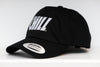 Columbus Chill Hat in black with bold white embroidered vintage logo and adjustable strap on curved brim design