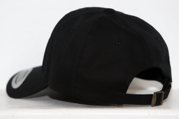 Columbus Chill Hat in black with adjustable strap and curved brim showing rear side of vintage hockey cap