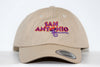 San Antonio Iguanas Hat in beige with retro purple and orange embroidered team logo on the front panel
