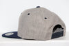 San Antonio Iguanas Hat (Snapback - Grey) with adjustable strap and navy blue flat brim shown from back side