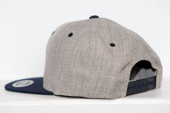 San Antonio Iguanas Hat (Snapback - Grey) with adjustable strap and navy blue flat brim shown from back side