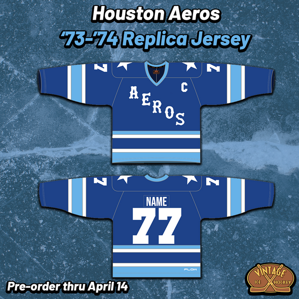 Houston Aeros 1973-74 Replica Jersey (CUSTOM - PRE-ORDER)