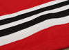 Long Island Ducks 1965-66 Jersey (BLANK) close-up showing red fabric with black and white striping detail in vintage style