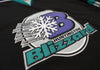 Huntington Blizzard™ Black Jersey (BLANK) with vintage 90s hockey logo in black, teal, and purple colors
