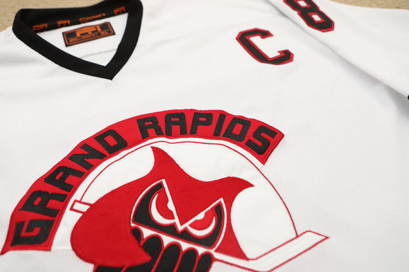 Maillot blanc Grand Rapids Owls™ 1978-79 (PERSONNALISÉ - PRÉCOMMANDE)