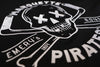 Marquette Pirates™ Jersey (BLANK - PRE-ORDER) featuring vintage skull and crossed hockey sticks embroidered design in black