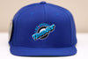 Blue Las Vegas Thunder snapback hat with embroidered team logo on front panel, flat brim design.