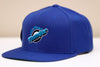 Blue Las Vegas Thunder snapback hat with embroidered team logo on front panel against a neutral background