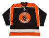 Baltimore Clippers® 1960s Black Jersey (BLANK) with retro orange and white accents and vintage hockey logo on front panel