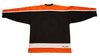 Baltimore Clippers® 1960s Black Jersey (BLANK) with orange and white stripes, vintage hockey style back view