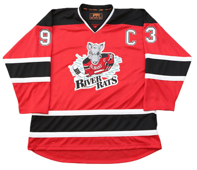 Maillot rouge Albany River Rats® des années 1990 (PERSONNALISÉ - PRÉCOMMANDE)