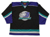 Huntington Blizzard™ Black Jersey (BLANK) with vintage 90s hockey logo in black, teal, and purple retro style