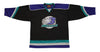 Huntington Blizzard™ Black Jersey (BLANK) with retro hockey logo in black, teal, and purple vintage style design
