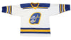 Flint Generals™ 1975-76 White Jersey (BLANK) with vintage hockey logo and retro team colors on full-sleeve design