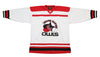 Grand Rapids Owls™ Modern White Jersey (BLANK - PRE-ORDER) with vintage hockey owl logo and red black striping design