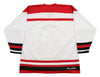 Grand Rapids Owls™ Modern White Jersey (BLANK - PRE-ORDER) with red and black striping and retro hockey style