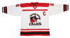 Grand Rapids Owls™ Modern White Jersey (CUSTOM - PRE-ORDER) with retro hockey logo and red black stripe design
