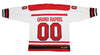 Grand Rapids Owls™ Modern White Jersey (CUSTOM - PRE-ORDER) with red and black stripes and vintage hockey style