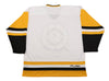 Baltimore Skipjacks 1982-83 White Jersey (BLANK) with vintage hockey style and yellow and black striping on sleeves and hem