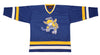 Minnesota Fighting Saints Jersey (BLANK) in blue with vintage saint logo and retro hockey style design