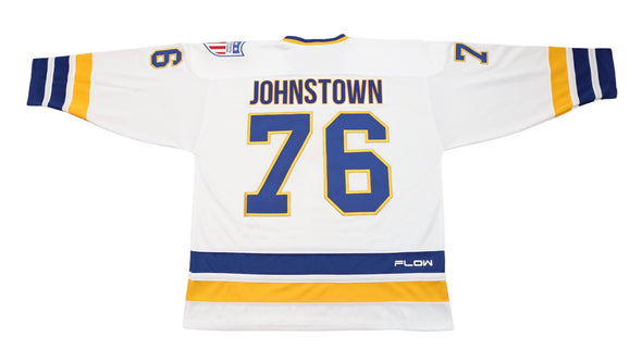 Maillot blanc des Jets de Johnstown des années 70 (PERSONNALISÉ - PRÉCOMMANDE)