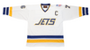 Johnstown Jets Mid-70s White Jersey (CUSTOM - PRE-ORDER) with vintage Jets logo and retro hockey design