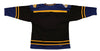 Lubbock Cotton Kings Jersey (BLANK) in black and blue with gold stripes, vintage hockey style blank back jersey design