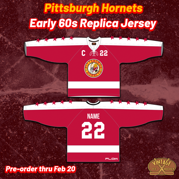 Maillot réplique des Pittsburgh Hornets du début des années 60 (PERSONNALISÉ - PRÉCOMMANDE)