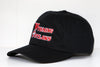 Wyoming Outlaws Hat in black with red and white vintage hockey team logo embroidered on front panel