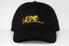 Cape Cod Cubs Hat in black with vintage yellow bear playing hockey embroidered on front panel