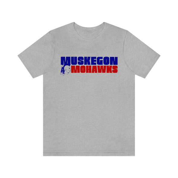 T-shirt avec texte Muskegon Mohawks (léger de qualité supérieure)