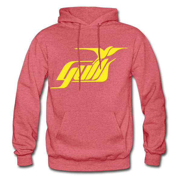 Hampton Gulls Yellow Logo Hoodie (SHL) - heather red