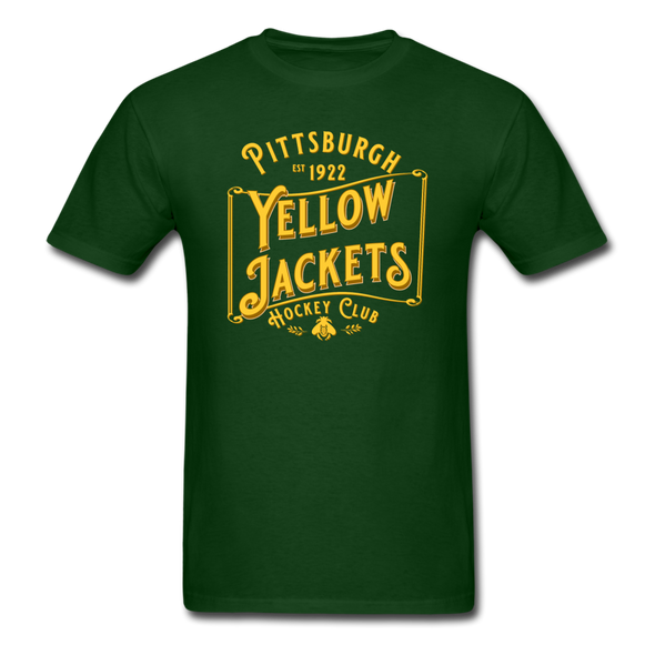 Pittsburgh Yellow Jackets Small Text T-Shirt - forest green