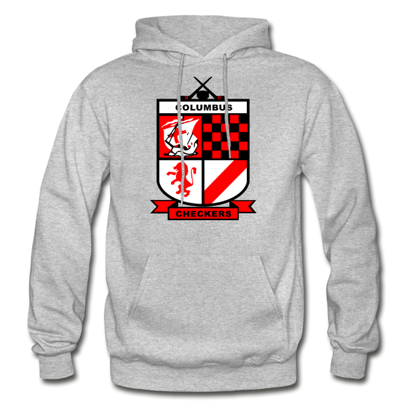 Columbus Checkers Logo Hoodie - heather gray