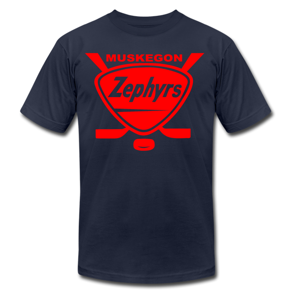 Muskegon Zephyrs T-Shirt (Premium) - navy