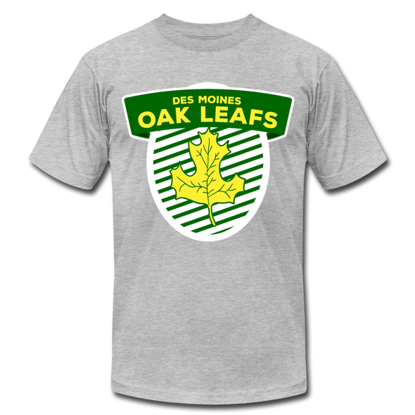 Des Moines Oak Leafs Shield T-Shirt (Premium Lightweight) - heather gray