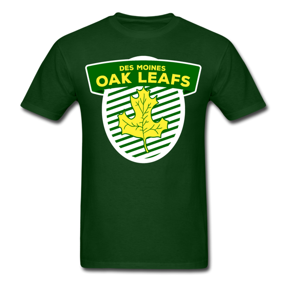 Des Moines Oak Leafs Shield T-Shirt - forest green