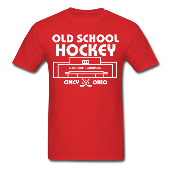 Cincinnati Gardens Old School Hockey T-Shirt - red