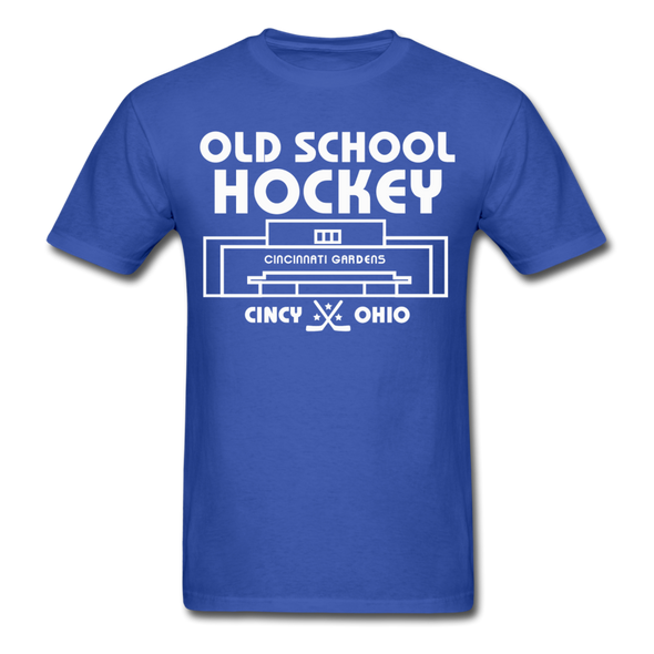 Cincinnati Gardens Old School Hockey T-Shirt - royal blue