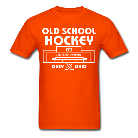 Cincinnati Gardens Old School Hockey T-Shirt - orange