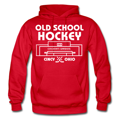 Cincinnati Gardens Old School Hockey Hoodie - red