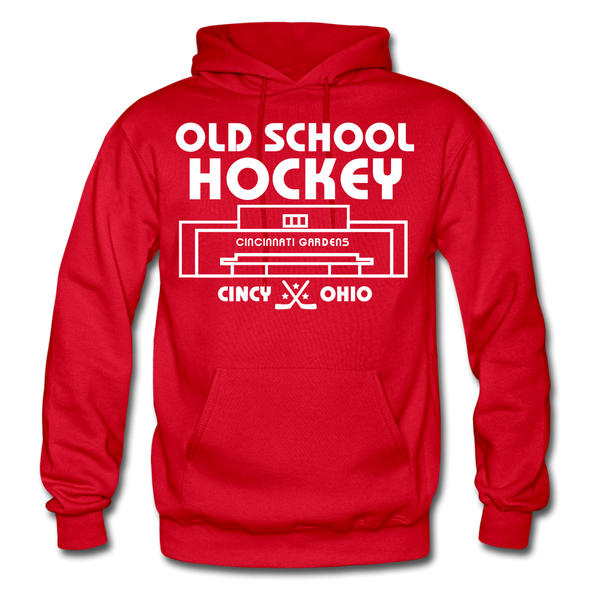 Cincinnati Gardens Old School Hockey Hoodie - red