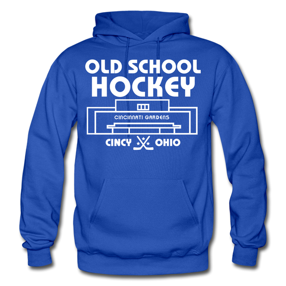 Cincinnati Gardens Old School Hockey Hoodie - royal blue