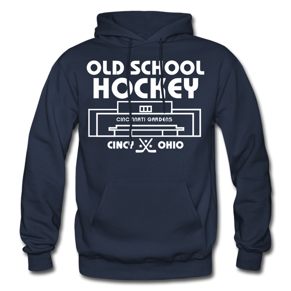 Cincinnati Gardens Old School Hockey Hoodie - navy